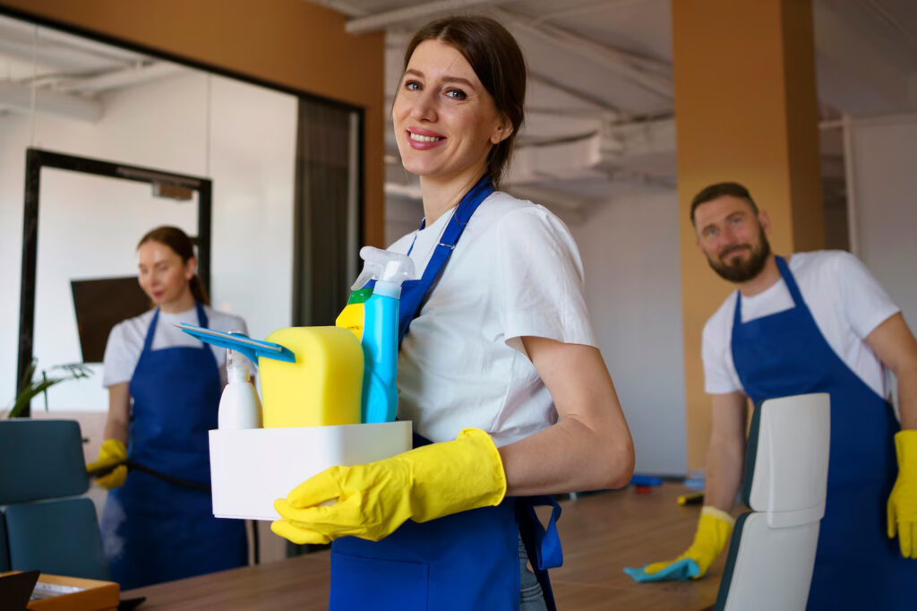 Professional cleaning service person from Ecora Cleaning providing residential and commercial cleaning in Edmonton and Calgary