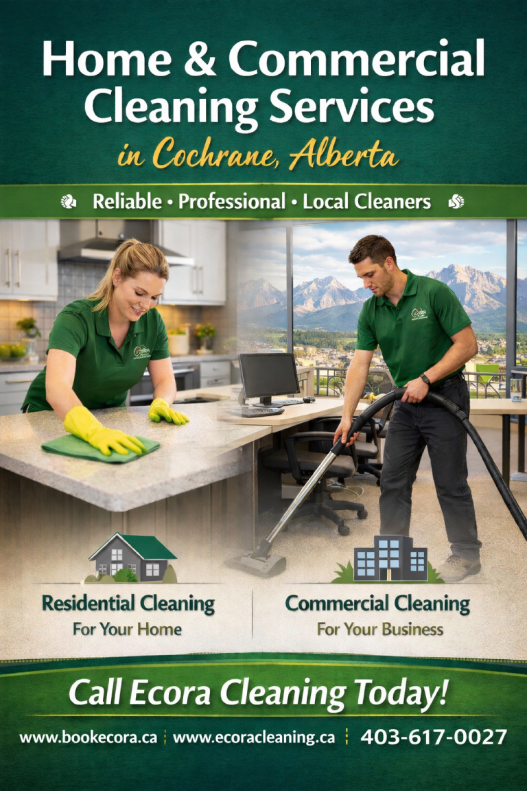 Professional home and commercial cleaning service in Cochrane, Alberta by Ecora Cleaning