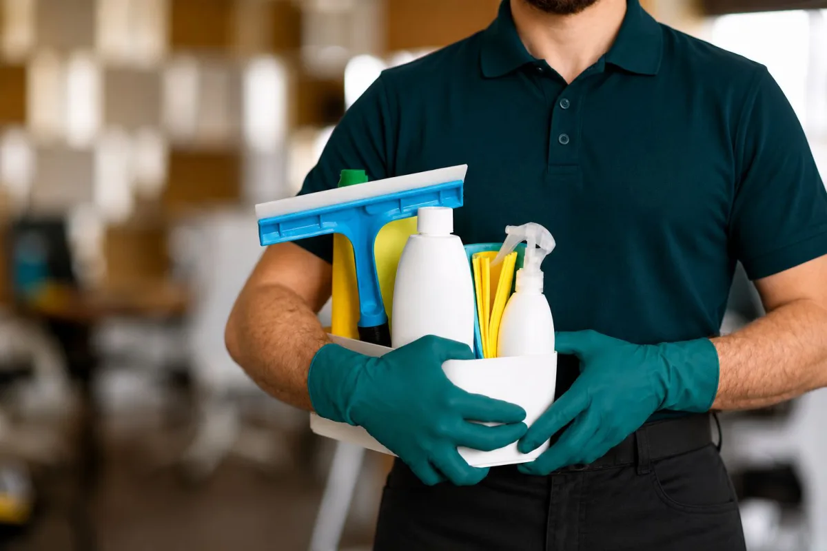 Ecora cleaner with supplies, Red Deer commercial cleaning